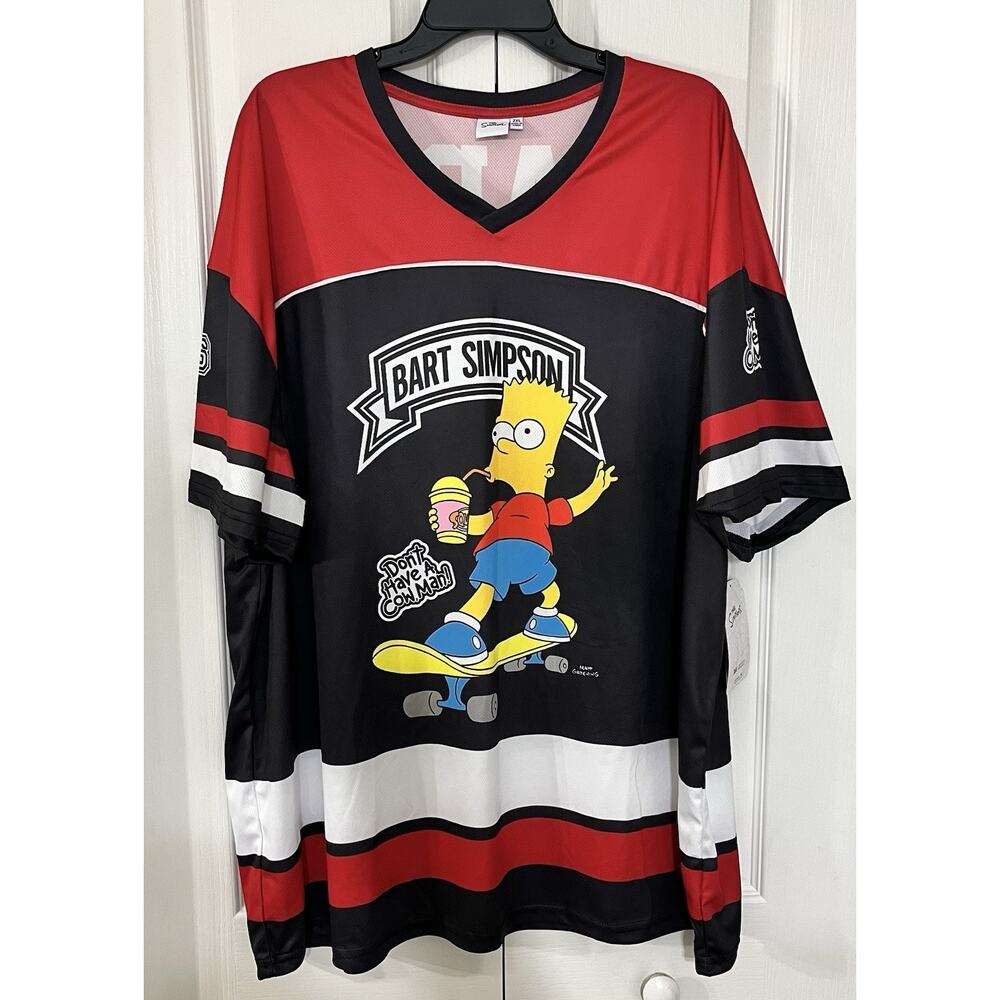 Simpson’s Men’s Graphic Bart Simpson Soccer Jersey, 2XL